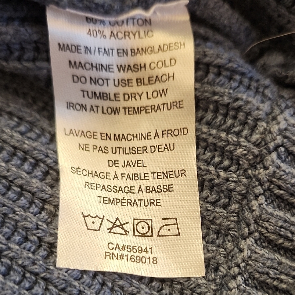 Blue Ribbed Men's Sweater - Picture 6 of 6